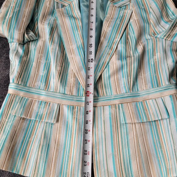 Draper's and Damon's Tiffany Blue & White Blazer, Size 14P - Picture 6 of 11